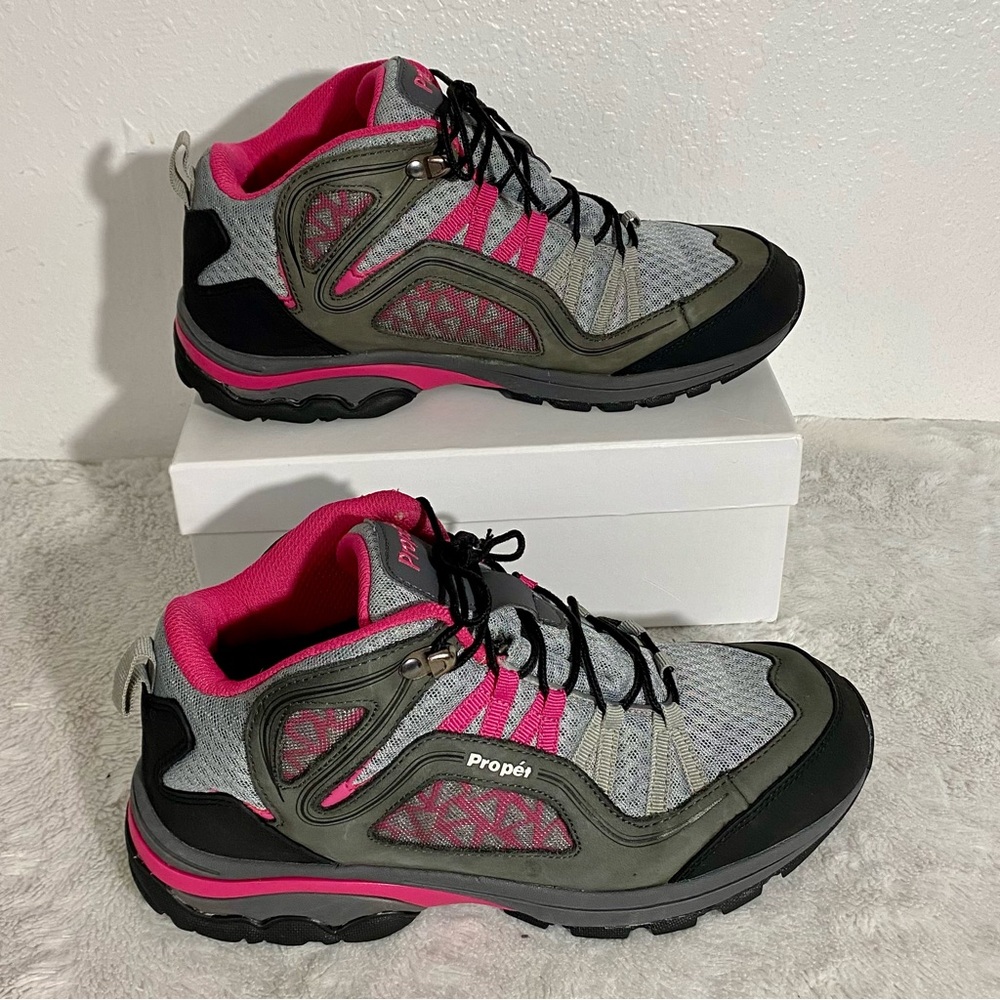 Propet Peak Hiking Boots Women’s Size 10 2E(X) Grey Berry - Picture 3 of 10